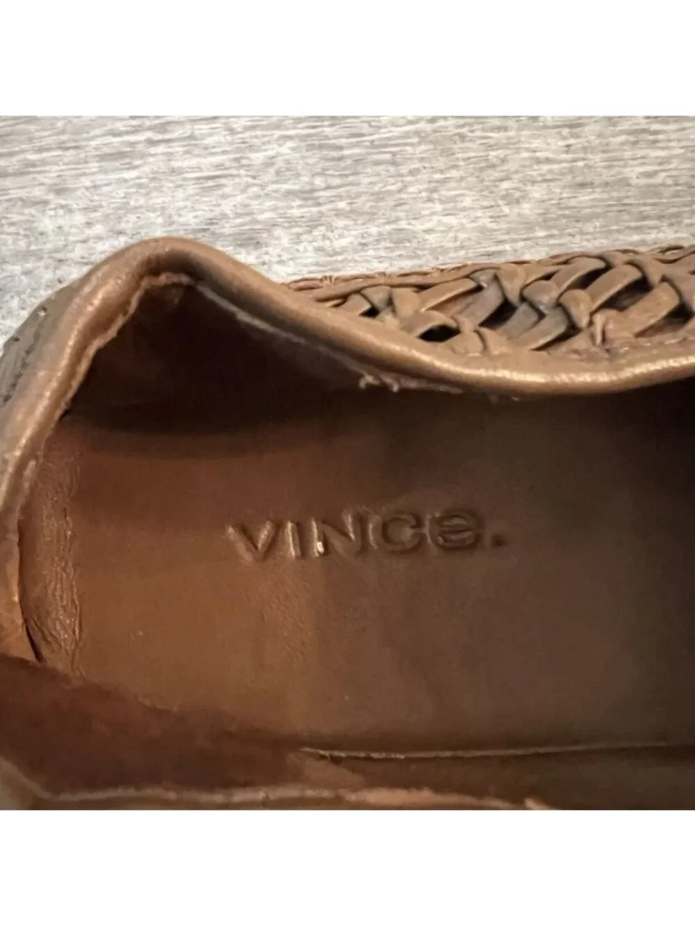 Vince Womens Stafford Woven Leather Platform Sneakers Size 7 Brown Casual Preppy - Picture 7 of 9